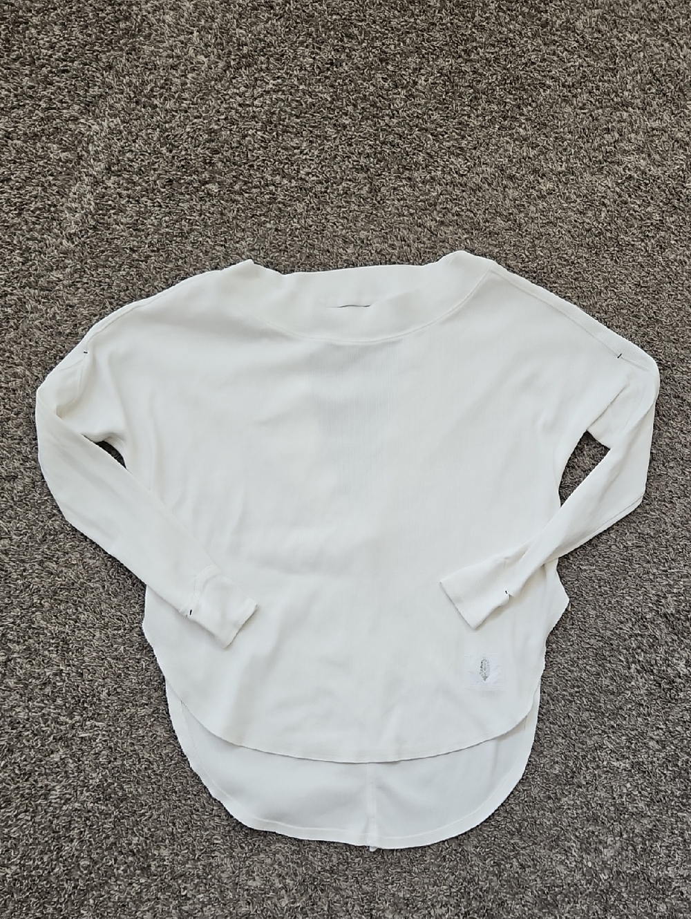 FP Movement Women’s White Long-Sleeve Layered Hem Top